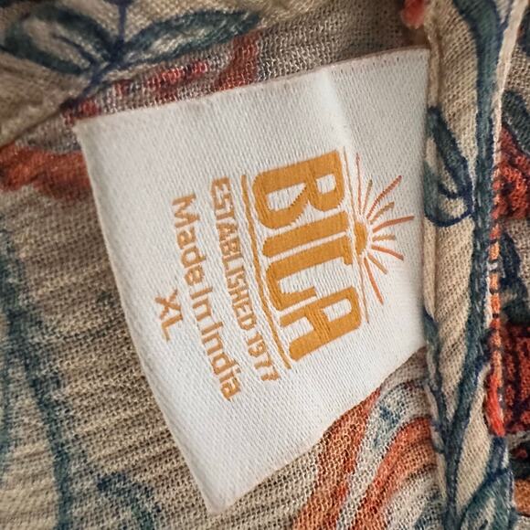 Bila Women XL BOHO Dress Midi 3 tiers Paisley - Picture 2 of 12